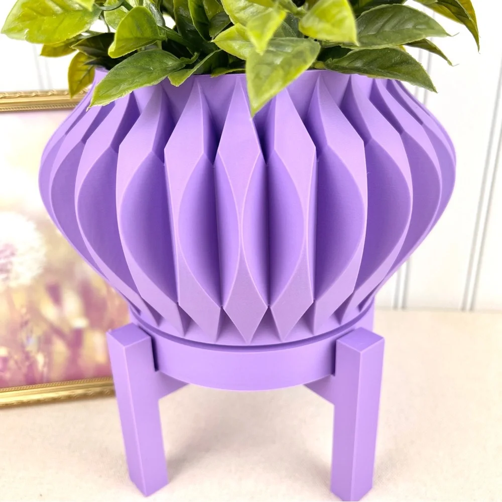 Sevi Indoor Planter Pot w/ Drainage Hole and Drip Tray, Houseplants
